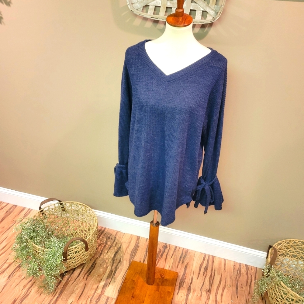 My Story Waffle Tie Sleeve Tunic